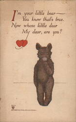 I'm Your Little Bear Valentine Poem with Teddy Bear Postcard