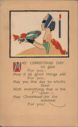 Woman with Wreath Postcard