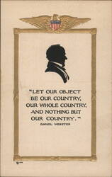 Daniel Webster Silhouette & Patriotic Quote Postcard