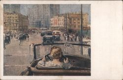 A Ride Through Moscow by Y. I. Pimenov Postcard
