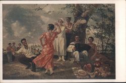 The Off-Day by P. T. Maltsev, People Dancing and Picnicking Postcard