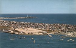 Aerial View of Hampton Beach Harbor, NH Postcard