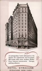 Hotel Syracuse, Syracuse NY Postcard