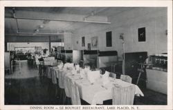 Dining Room, Le Bourget Restaurant, Lake Placid NY Postcard