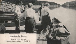 Loading the Tupper Canoe, Back Log Camp Postcard
