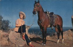 Western Beauties Cowgirl with Horse Postcard