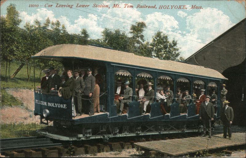 Car Leaving Lower Station, Mt. Tom Railroad, Holyoke, MA Massachusetts