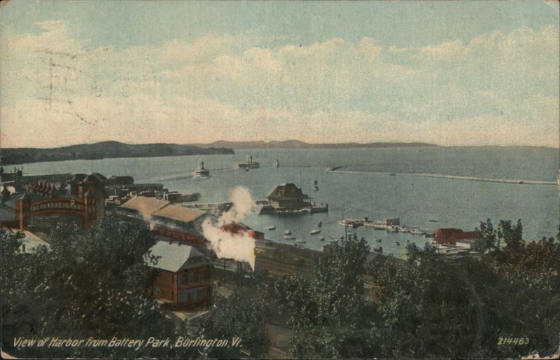 View of Harbor from Battery Park, Burlington VT Vermont