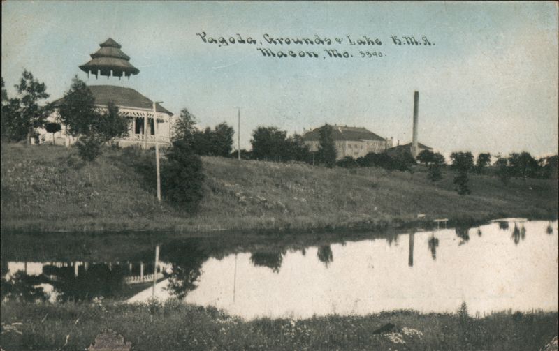 Pagoda, Grounds & Lake K.M.A., Macon, MO Missouri