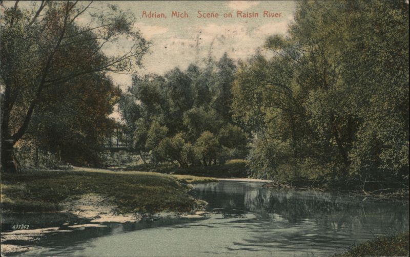 Adrian, MI Scene on Raisin River Michigan