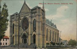 St. Mary's Church, Oshkosh, WI Postcard