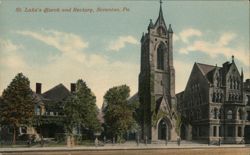 St. Luke's Church and Rectory, Scranton, PA Postcard
