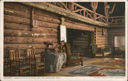Lobby of Old Faithful Inn, Yellowstone Park Postcard