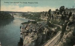 Trolley Line through The Gorge, Niagara Falls Postcard