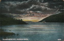 Dunderberg Mt., Hudson River, Steamboat Postcard