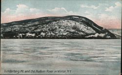 Dunderberg Mt. and Hudson River in Winter, NY Postcard
