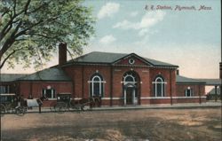 R. R. Station, Plymouth, MA Postcard