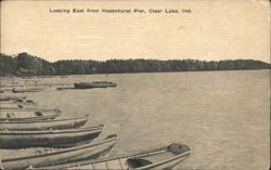 Looking East from Hazenhurst Pier, Clear Lake, IN Postcard