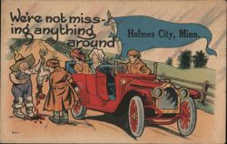 We're not missing anything around Holmes City, MN Comic Car Postcard