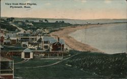 View from Hotel Pilgrim, Plymouth, MA Postcard