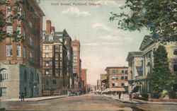 Sixth Street, Portland, Oregon Postcard