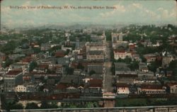 Bird's-eye View of Parkersburg, WV, Market Street Postcard