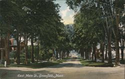 East Main St., Greenfield, MA Postcard