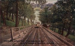 Looking Down Toboggan Slide, Black Hawk's Watch Tower Postcard