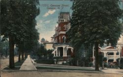 Genesee Street, Geneva, NY Postcard