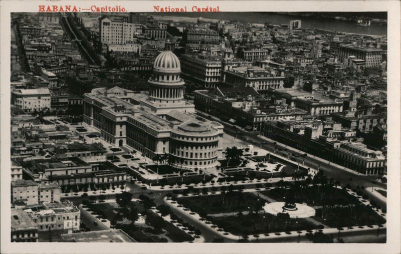Havana, Cuba - National Capitol Building Aerial View