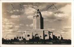 Randolph Field Tower and Airplane Formation Original Photograph
