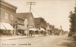 Railroad Street East, Lacona, NY Street Scene Postcard