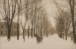 Snowy Railroad Street, Mannsville NY Postcard