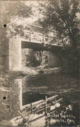 Bridge Scene, Lenora, KS Postcard