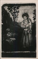 Painting of Shepherd (Isaac/Ismail) with Sheep Postcard