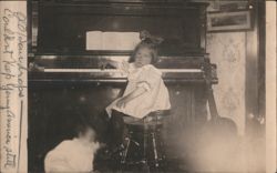 LeVada at Piano, about 3 years old Postcard