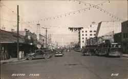 Street Scene with Oil Derricks, Kilgore, TX Postcard