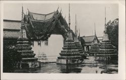 Ornate Temple Gateway with Stupas Postcard