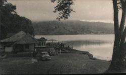 Lakeside Scene with Vintage Cars, Bali Postcard