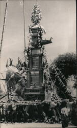 Balinese Cremation Tower Procession Postcard