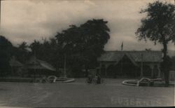 Building with Bicyclists, Bali Postcard