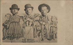 "The Whole Dam Family" Head-Through-Holes Photo Postcard