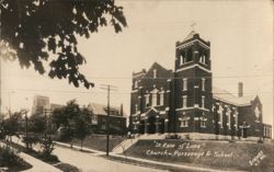 St. Rose of Lima Church, Parsonage & School, Kansas City, MO Postcard