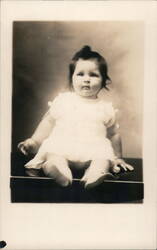 Baby Girl Portrait, Top Knot Hairstyle Postcard