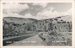 Highway from Ft. Davis to Pecos, Texas Postcard
