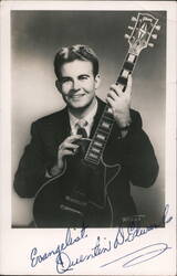 Evangelist Quentin D. Edwards w/Gibson Les Paul Guitar, Autographed Postcard