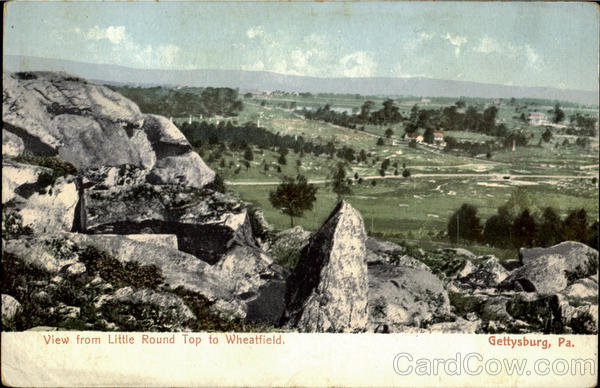 View From Little Round Top To Wheatfield Gettysburg Pennsylvania