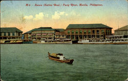 Banca (Native Boat) Pasig River Manila, Philippines Southeast Asia Postcard Postcard