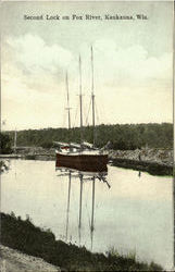 Second Lock On Fox River Kaukauna, WI Postcard Postcard