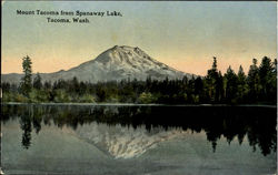 Mount Tacoma From Spanaway Lake Postcard